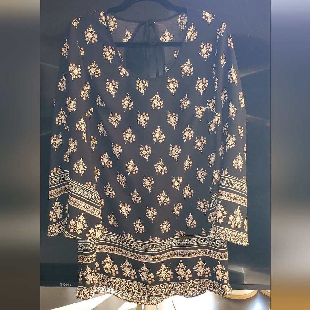 Xhilaration Black and Cream Mini Dress